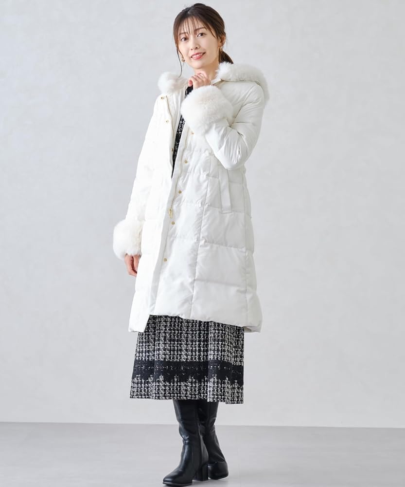 MISCH MASCH ブラック ダウンジャケット S ロングダウン ファー ミッシュマッシュ MISCH MASCH □2024秋冬新作□ファー付き